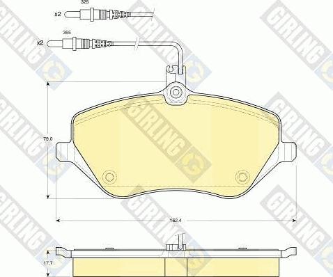 Girling 6115951 - Гальмівні колодки, дискові гальма autocars.com.ua