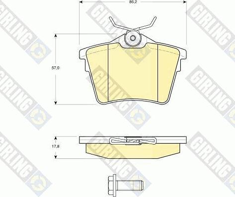 Girling 6115961 - Гальмівні колодки, дискові гальма autocars.com.ua