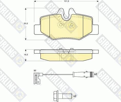 Girling 6116014 - Гальмівні колодки, дискові гальма autocars.com.ua