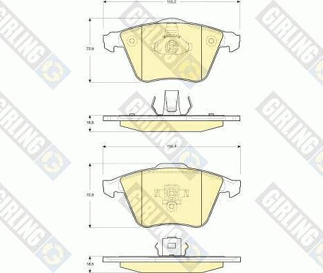 Girling 6116072 - Гальмівні колодки, дискові гальма autocars.com.ua