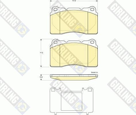 Girling 6116089 - Тормозные колодки, дисковые, комплект autodnr.net