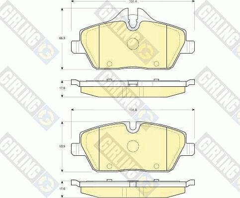 Girling 6116111 - Гальмівні колодки, дискові гальма autocars.com.ua