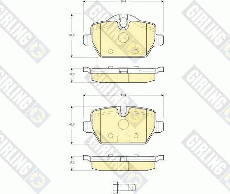 Girling 6116121 - Гальмівні колодки, дискові гальма autocars.com.ua