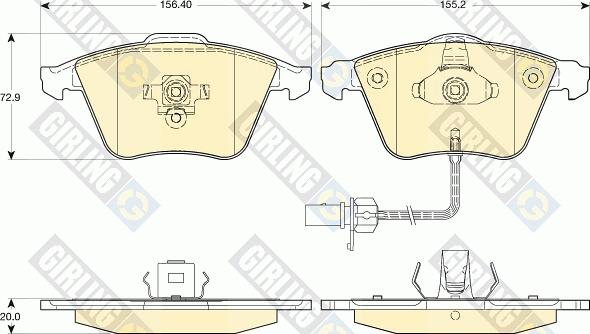 Girling 6116172 - Тормозные колодки, дисковые, комплект avtokuzovplus.com.ua