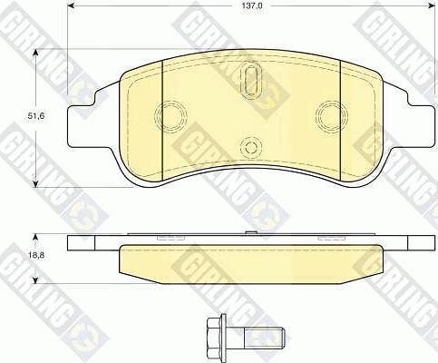 Girling 6116234 - Тормозные колодки, дисковые, комплект autodnr.net