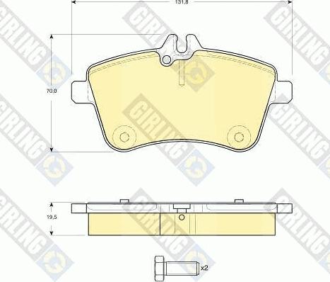 Girling 6116281 - Гальмівні колодки, дискові гальма autocars.com.ua