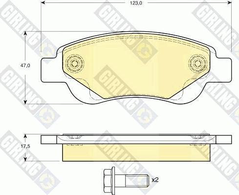 Girling 6116334 - Гальмівні колодки, дискові гальма autocars.com.ua