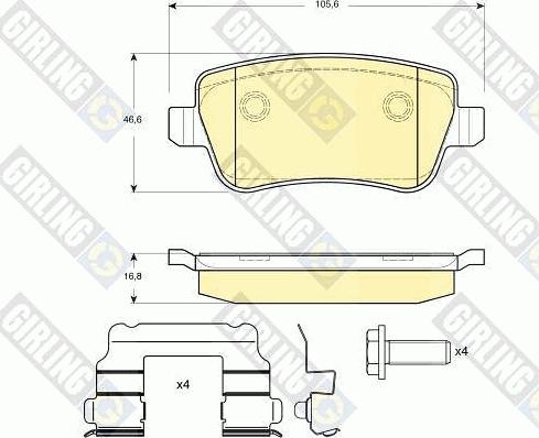 Girling 6116381 - Тормозные колодки, дисковые, комплект avtokuzovplus.com.ua