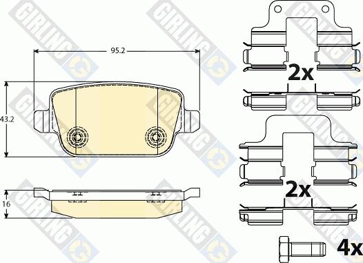 Girling 6117091 - Гальмівні колодки, дискові гальма autocars.com.ua