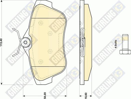 Girling 6117401 - Тормозные колодки, дисковые, комплект avtokuzovplus.com.ua