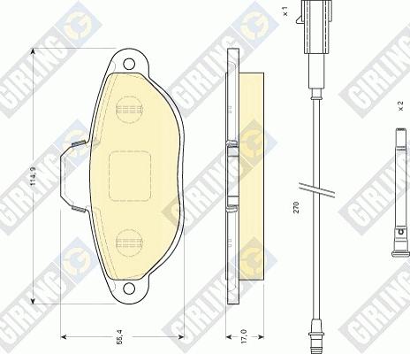 Girling 6117453 - Тормозные колодки, дисковые, комплект avtokuzovplus.com.ua