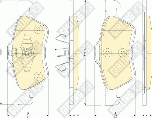 Girling 6117522 - Тормозные колодки, дисковые, комплект avtokuzovplus.com.ua