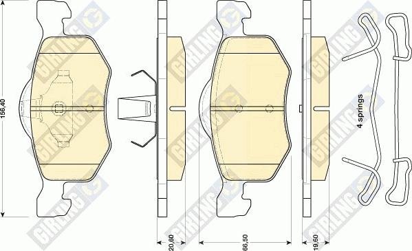 Girling 6117532 - Тормозные колодки, дисковые, комплект autodnr.net