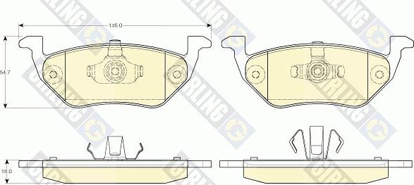 Girling 6117542 - Гальмівні колодки, дискові гальма autocars.com.ua