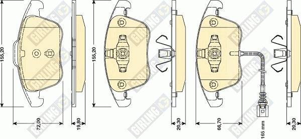 Girling 6117622 - Тормозные колодки, дисковые, комплект avtokuzovplus.com.ua