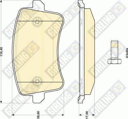 Girling 6117651 - Гальмівні колодки, дискові гальма autocars.com.ua