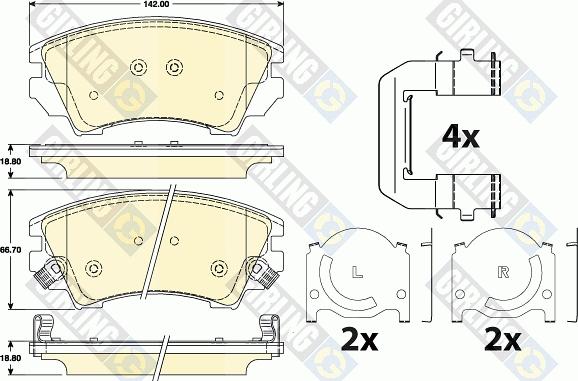 Girling 6117839 - Гальмівні колодки, дискові гальма autocars.com.ua