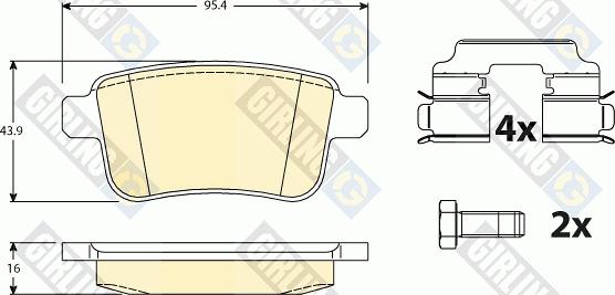 Girling 6117861 - Гальмівні колодки, дискові гальма autocars.com.ua