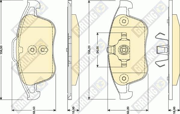 Girling 6117882 - Гальмівні колодки, дискові гальма autocars.com.ua