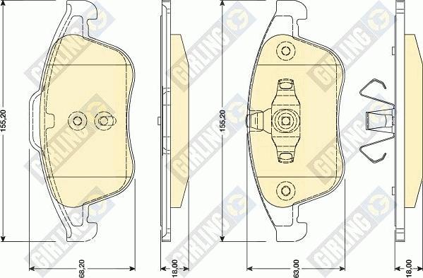 Girling 6117902 - Гальмівні колодки, дискові гальма autocars.com.ua