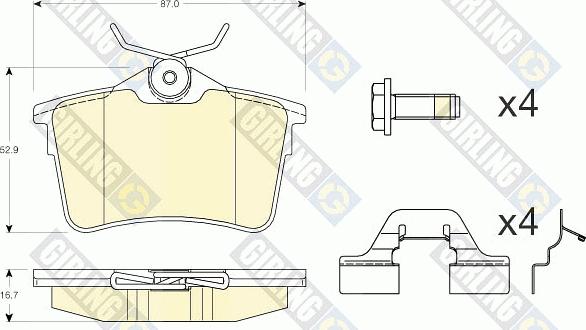 Girling 6117991 - Гальмівні колодки, дискові гальма autocars.com.ua