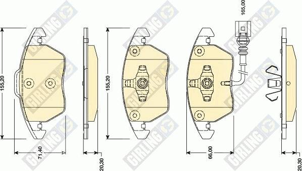 Girling 6118072 - Тормозные колодки, дисковые, комплект avtokuzovplus.com.ua