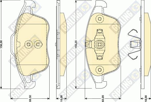 Girling 6118082 - Гальмівні колодки, дискові гальма autocars.com.ua