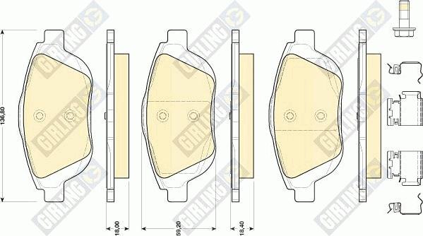 Girling 6118194 - Гальмівні колодки, дискові гальма autocars.com.ua