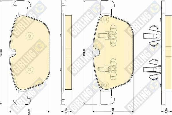 Girling 6118212 - Тормозные колодки, дисковые, комплект avtokuzovplus.com.ua