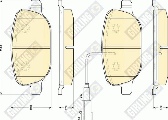 Girling 6118511 - Гальмівні колодки, дискові гальма autocars.com.ua