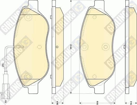 Girling 6118554 - Гальмівні колодки, дискові гальма autocars.com.ua