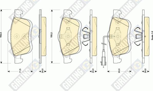 Girling 6118644 - Гальмівні колодки, дискові гальма autocars.com.ua