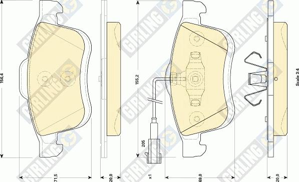 Girling 6118654 - Гальмівні колодки, дискові гальма autocars.com.ua