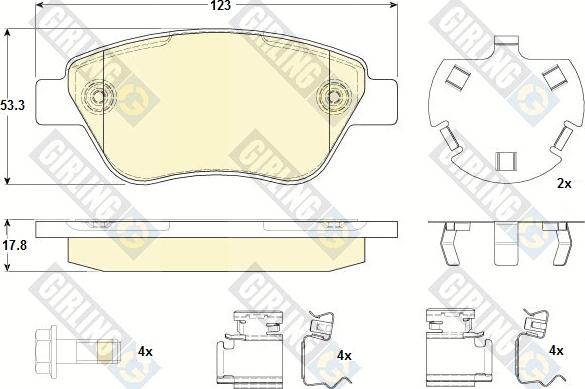 Girling 6118794 - Тормозные колодки, дисковые, комплект avtokuzovplus.com.ua