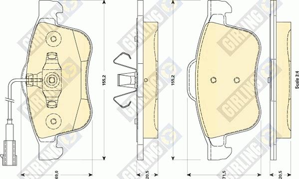 Girling 6118802 - Тормозные колодки, дисковые, комплект avtokuzovplus.com.ua