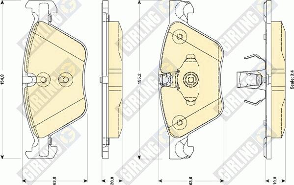 Girling 6118822 - Гальмівні колодки, дискові гальма autocars.com.ua