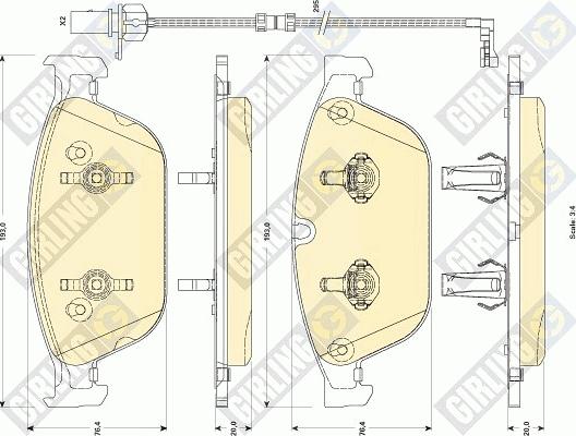 Girling 6118842 - Гальмівні колодки, дискові гальма autocars.com.ua