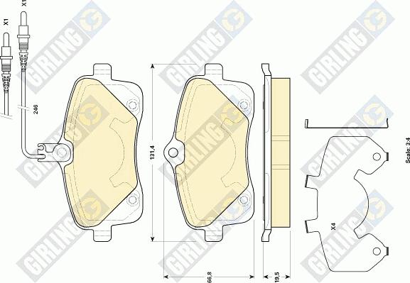 Girling 6118951 - Гальмівні колодки, дискові гальма autocars.com.ua