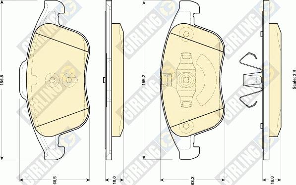 Girling 6118962 - Гальмівні колодки, дискові гальма autocars.com.ua