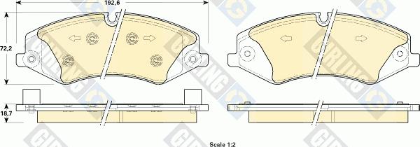 Girling 6118981 - Гальмівні колодки, дискові гальма autocars.com.ua