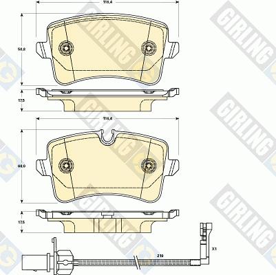 Girling 6119021 - Гальмівні колодки, дискові гальма autocars.com.ua