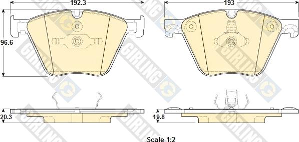 Girling 6119152 - Гальмівні колодки, дискові гальма autocars.com.ua