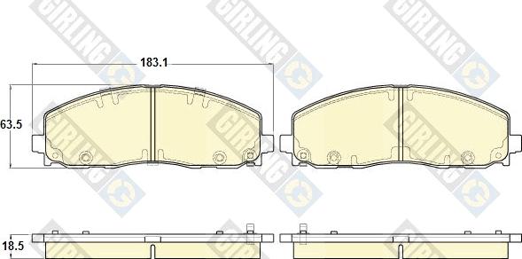 Girling 6119442 - Гальмівні колодки, дискові гальма autocars.com.ua