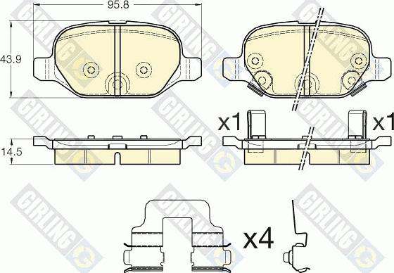 Girling 6119501 - Гальмівні колодки, дискові гальма autocars.com.ua