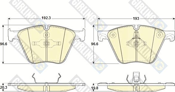 Girling 6119642 - Тормозные колодки, дисковые, комплект avtokuzovplus.com.ua