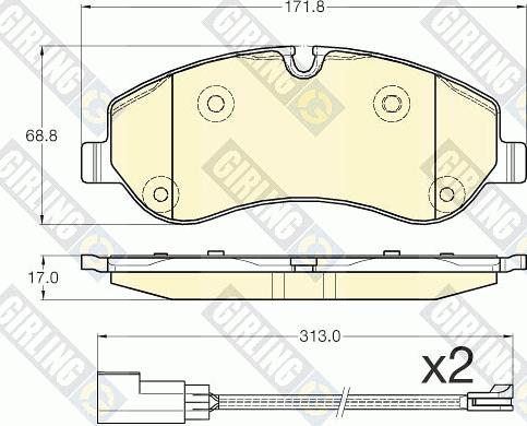 Girling 6119671 - Гальмівні колодки, дискові гальма autocars.com.ua