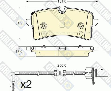 Girling 6119751 - Гальмівні колодки, дискові гальма autocars.com.ua