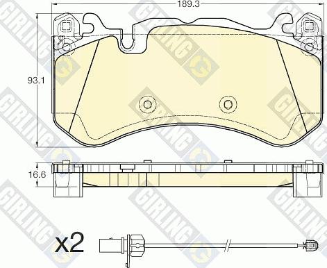 Girling 6119776 - Тормозные колодки, дисковые, комплект avtokuzovplus.com.ua