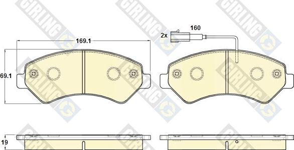 Girling 6119825 - Тормозные колодки, дисковые, комплект autodnr.net