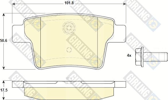 Girling 6119885 - Гальмівні колодки, дискові гальма autocars.com.ua